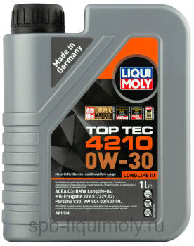 картинка LIQUI MOLY Top Tec 4210 0W-30 | НС-синтетическое | Фирменный магазин