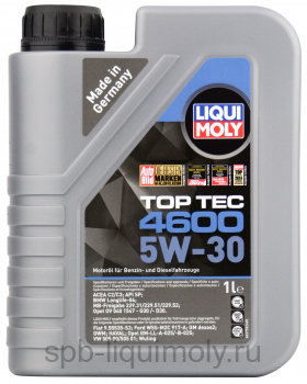 картинка LIQUI MOLY Top Tec 4600 5W-30 | НС-синтетическое | Фирменный магазин